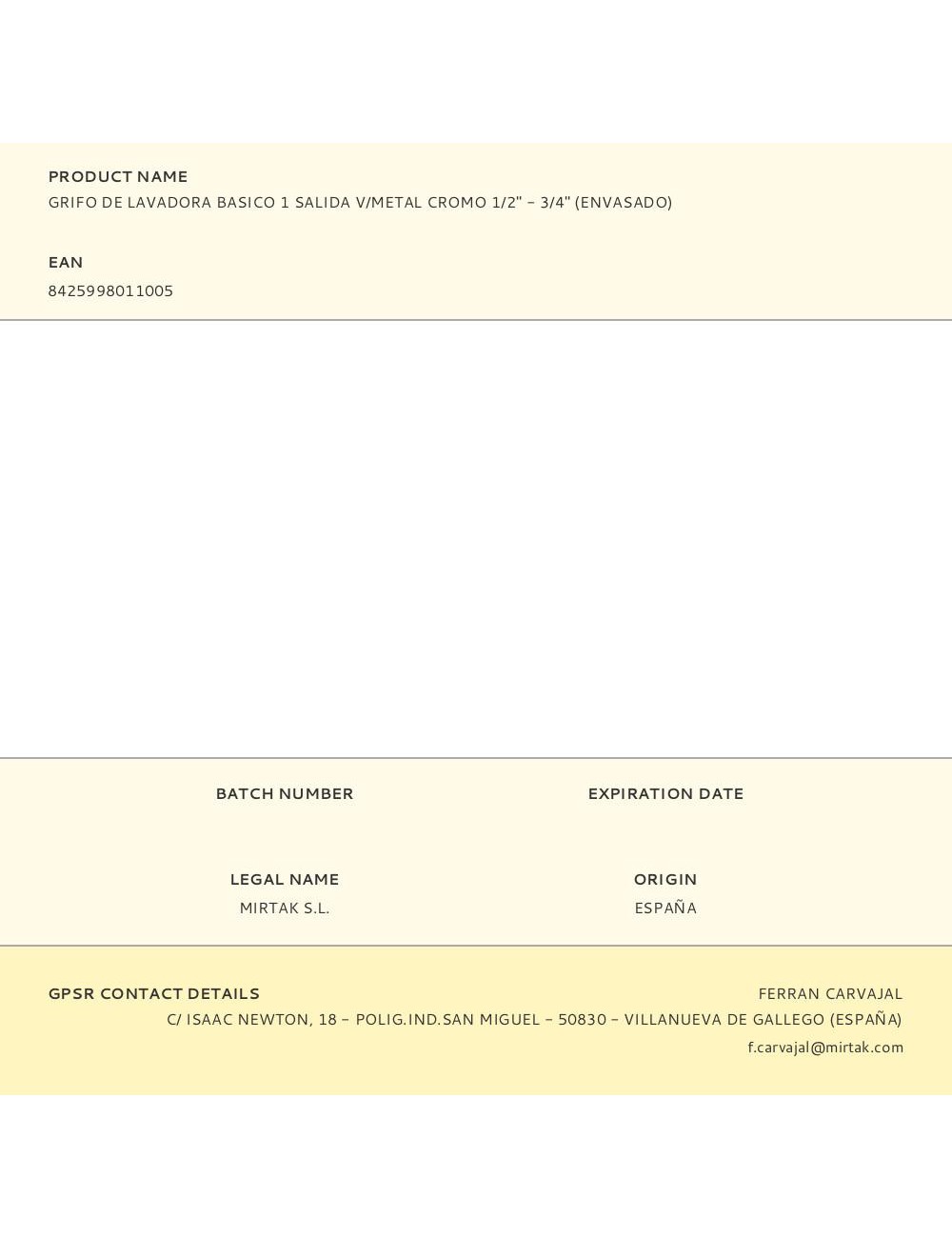 Grifo de lavadora basico 1 salida v/metal cromo 1/2" - 3/4" (envasado)