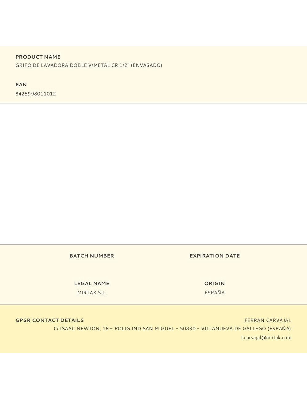 Grifo de lavadora doble v/metal cr 1/2" (envasado)