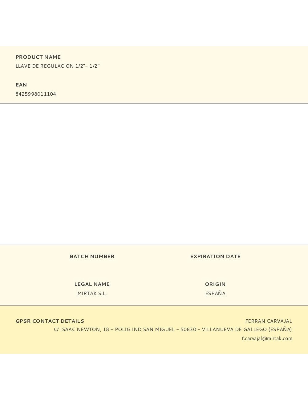 Llave de regulacion 1/2"- 1/2"