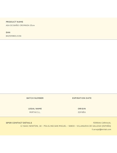 Asa de baño cromada 25cm