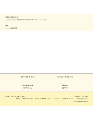 Latiguillo flexible inoxidable m-h 3/8-1/2 - 40 cm