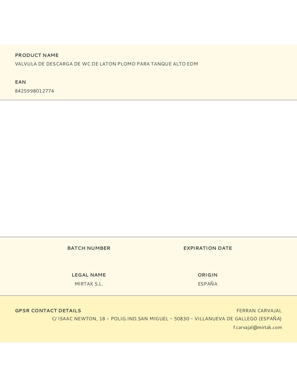 Valvula de descarga de wc de laton plomo para tanque alto edm