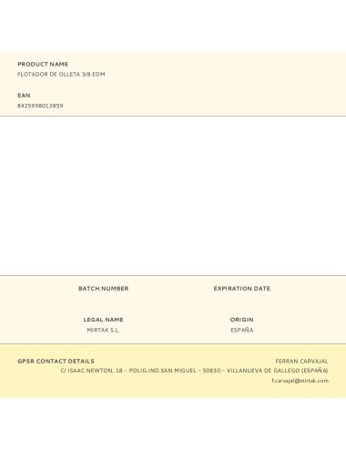 Flotador de olleta 3/8 edm