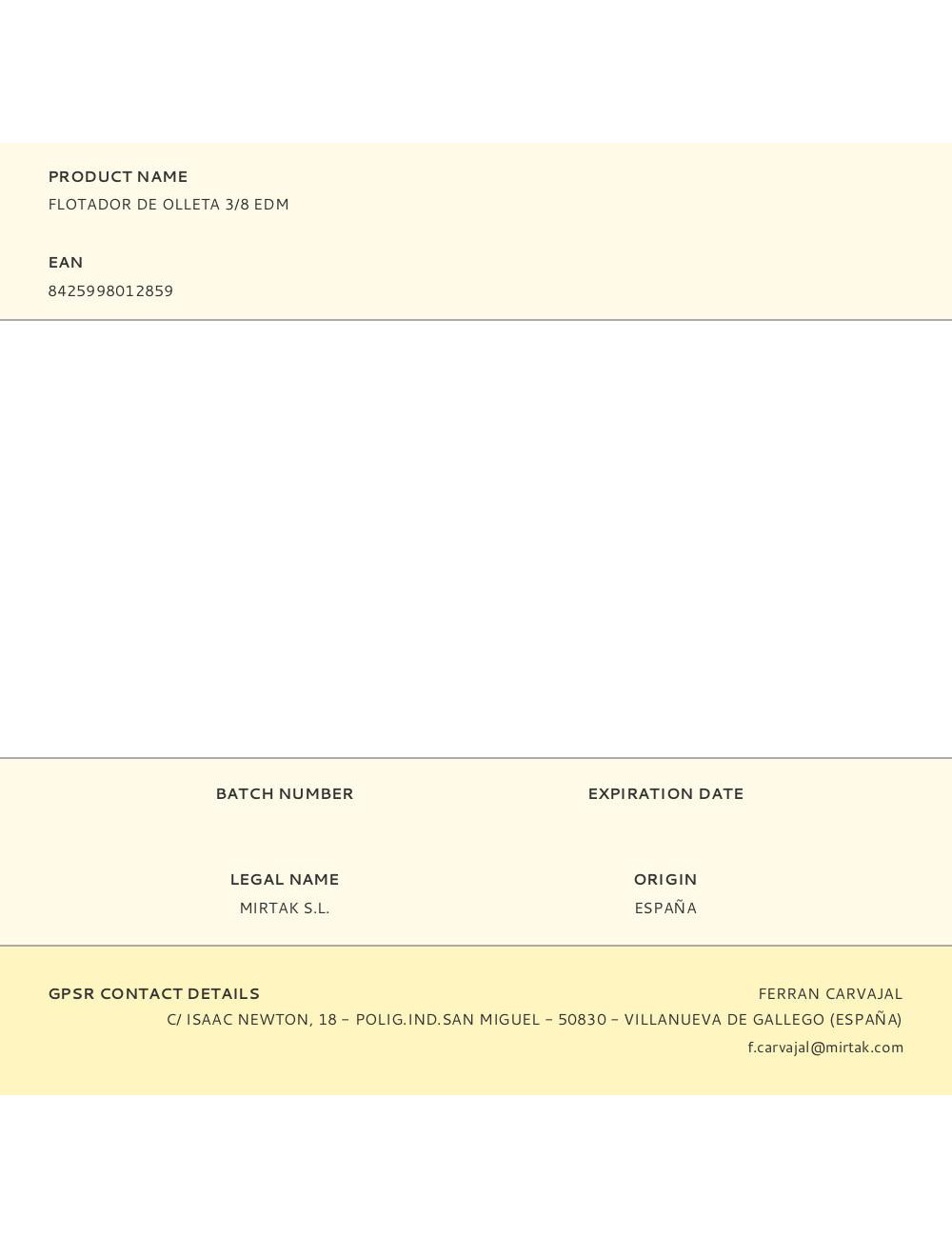 Flotador de olleta 3/8 edm