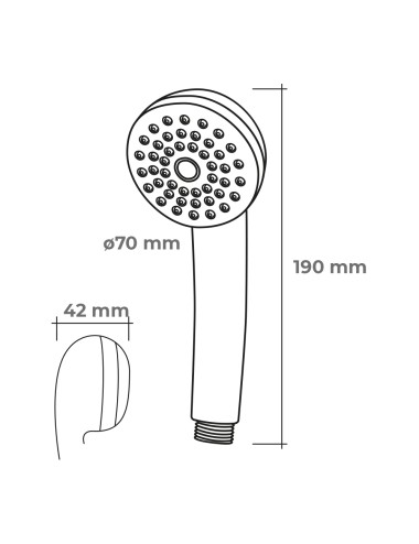 Mango de ducha anticalcareo color blanco