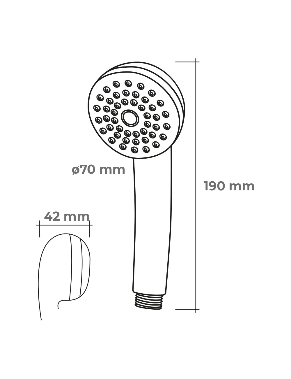 Mango de ducha anticalcareo color blanco