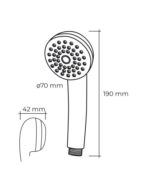 Mango de ducha anticalcareo color cromo