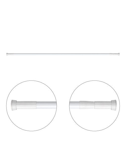 Barra de cortina blanca 125 - 220 cm