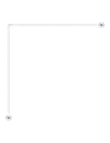 Barra de cortina curva blanca 80 x 80 cm