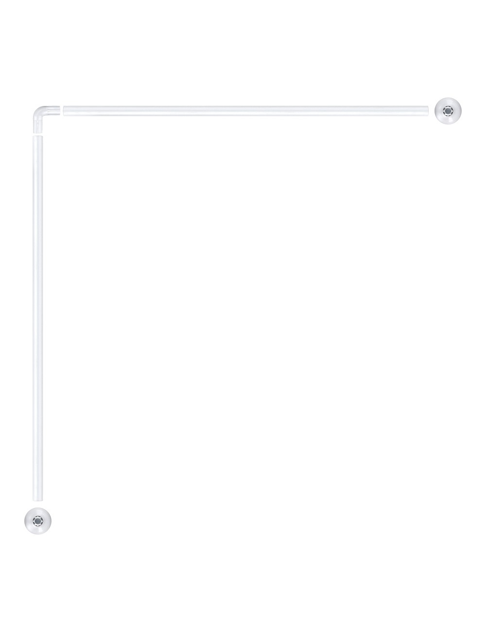 Barra de cortina curva blanca 80 x 80 cm