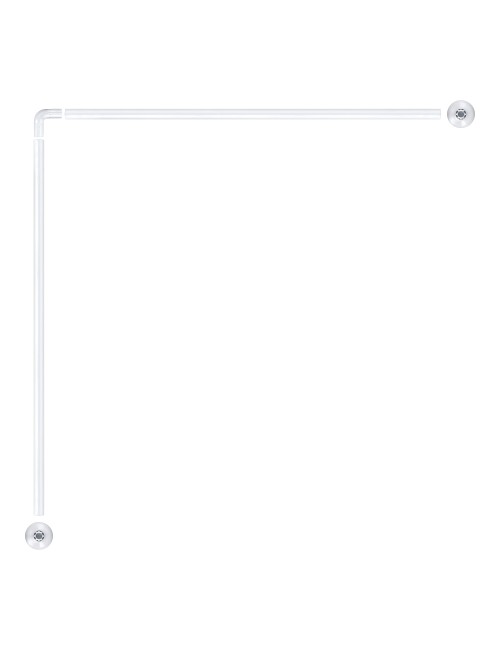 Barra de cortina curva blanca 80 x 80 cm