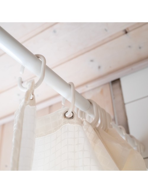 Barra de cortina curva blanca 70 x 100 a 175 cm