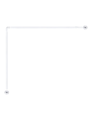 Barra de cortina curva blanca 70 x 100 a 175 cm