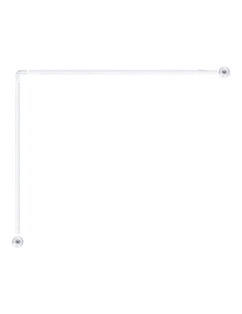 Barra de cortina curva blanca 70 x 100 a 175 cm