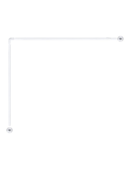 Barra de cortina curva blanca 70 x 100 a 175 cm