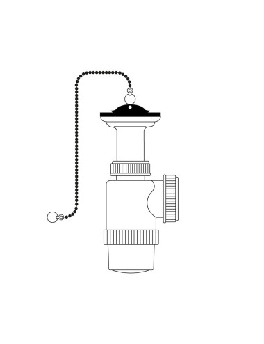 Sifon de botella extensible v70 1" 1/2" con cadena y tapon