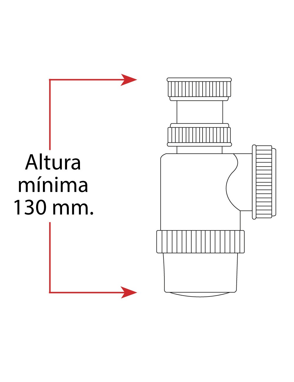 Mini sifon de botella extensible 1" 1/2"