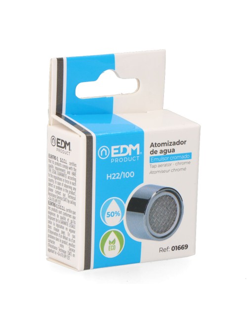 Atomizador - economizador de caudal de agua. para grifo. color cromado. hembra 22/100