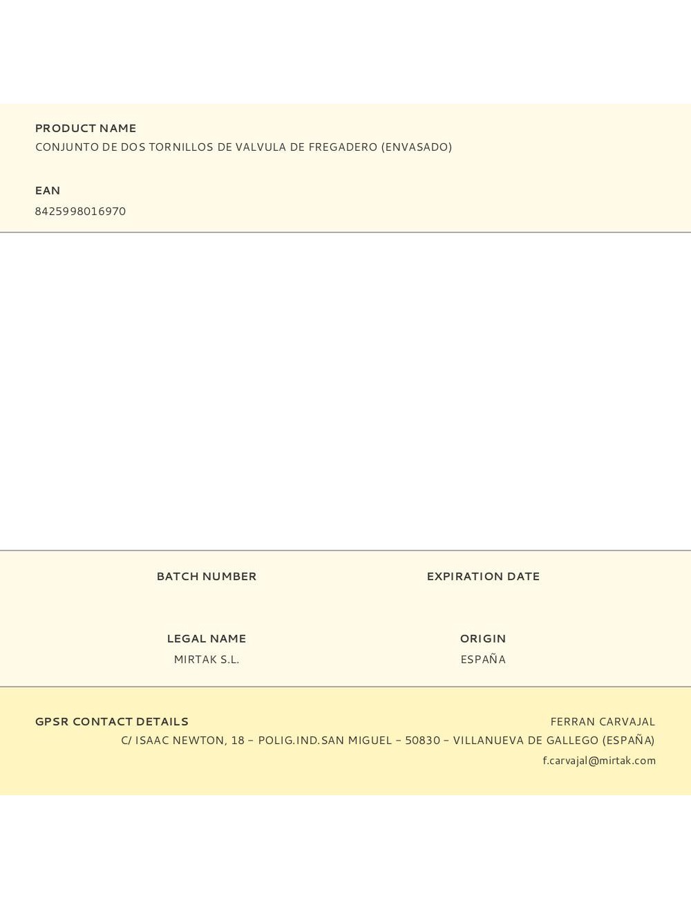 Conjunto de dos tornillos de valvula de fregadero (envasado)