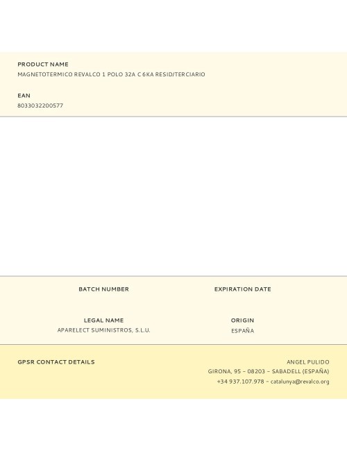 Magnetotermico revalco 1 polo 32a c 6ka resid/terciario