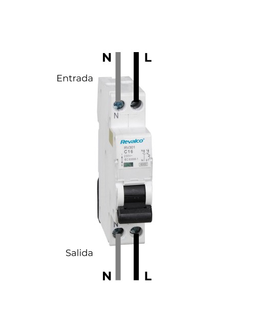 Magnetotermico revalco 1 polo+neutro 10a (estrecho)