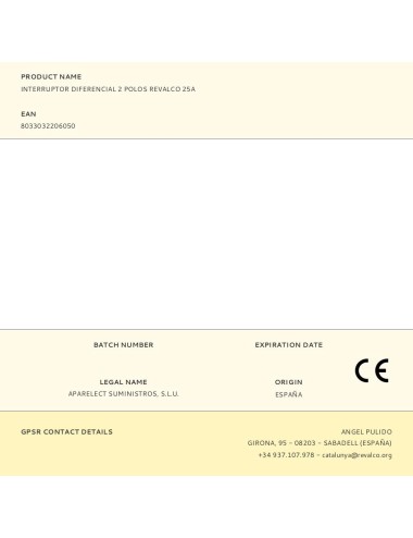 Interruptor diferencial 2 polos revalco 25a