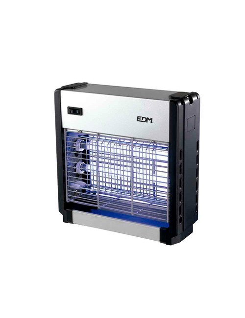 Mata insectos profesional eléctrico, cromo/negro, 2 x 6w 30 m 25,5 x 9 x 26 cm