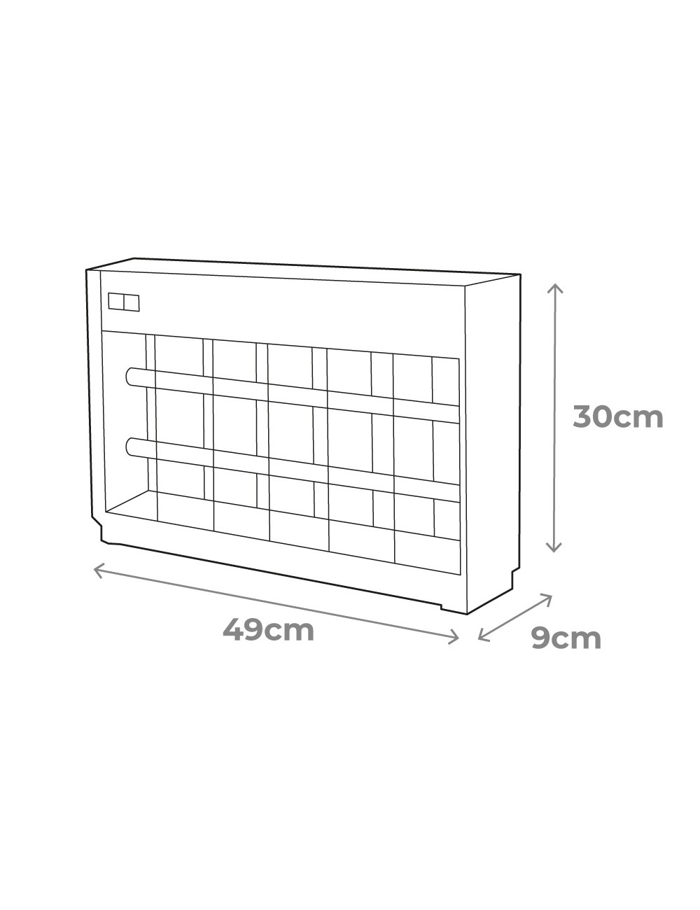 Mata insectos profesional eléctrico, cromo/negro, 2 x 15w 100 m 48 x 9 x 30 cm