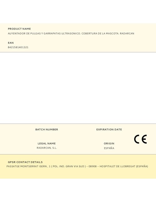 Auyentador de pulgas y garrapatas ultrasonico. cobertura de la mascota. radarcan