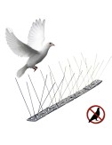 Varilla disuasoria para aves, anti palomas, acero inoxidable 100 x 2,5 x 11 cm