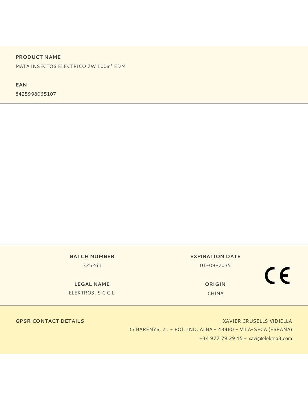 Mata insectos electrico 7w 100m edm