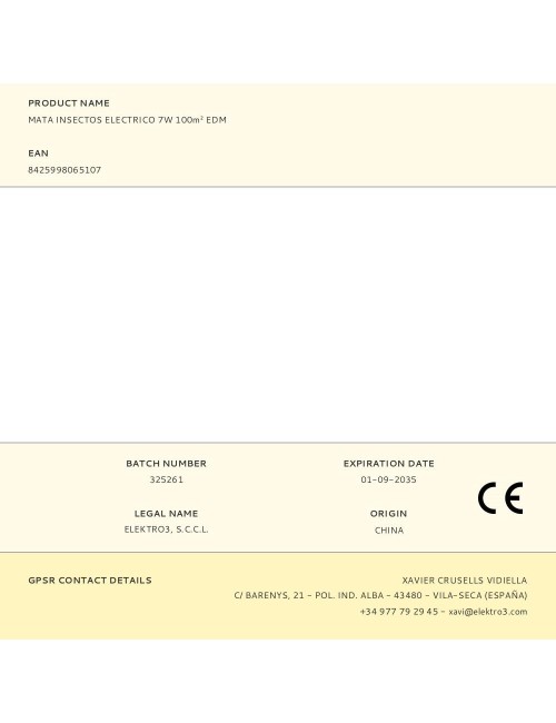 Mata insectos electrico 7w 100m edm