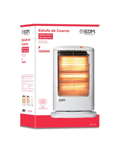 Estufa de cuarzo oscilante 400 / 800 / 1200 w modelo económico anti-vuelco