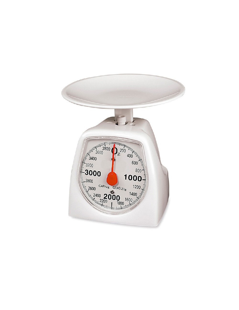 Báscula analógica de cocina, máx. 4 kg, ø16,5 x 17 cm