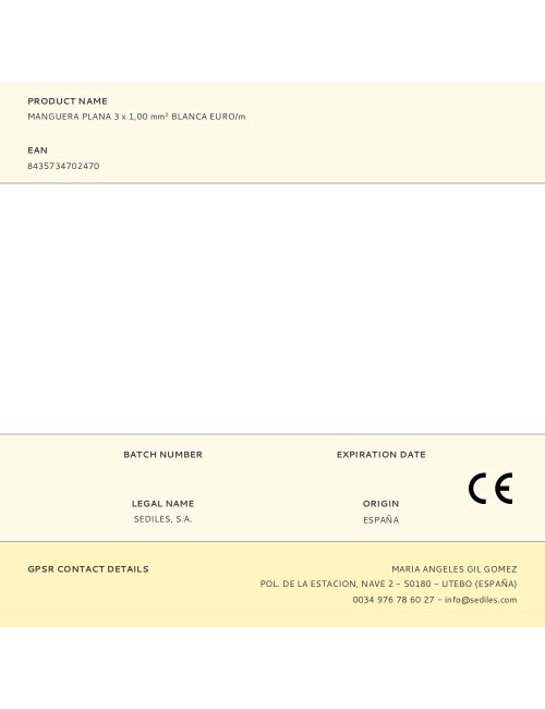 Manguera plana 3 x 1,00 mm blanca euro/m