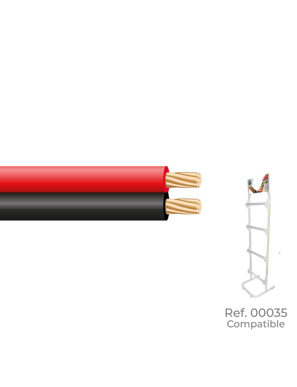 Paralelo 2x1,50mm rojo y negro "audio" euro/m (bobina pequeña ø200x80mm)