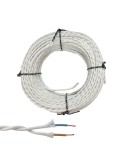 Cable paralelo textil trenzado h05v-k 2 x 1,00 mm blanco euro/m
