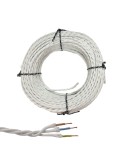 Cable paralelo textil trenzado h05v-k 3 g 1,00 mm blanco euro/m
