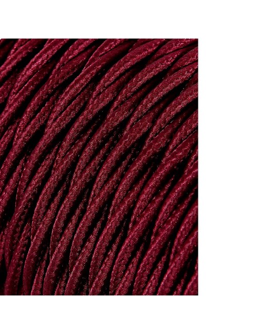 Carrete cable textil trenzado h03vv-f 2 x 0,75 mm burdeos, 25 m