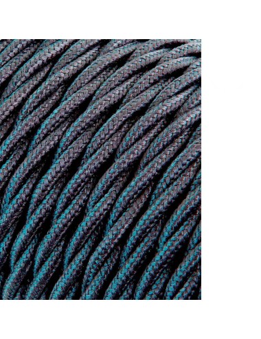 Carrete cable textil trenzado h03vv-f 2 x 0,75 mm gris oscuro, 25 m