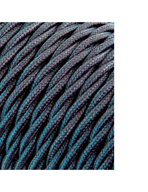 Carrete cable textil trenzado h03vv-f 2 x 0,75 mm gris oscuro, 25 m