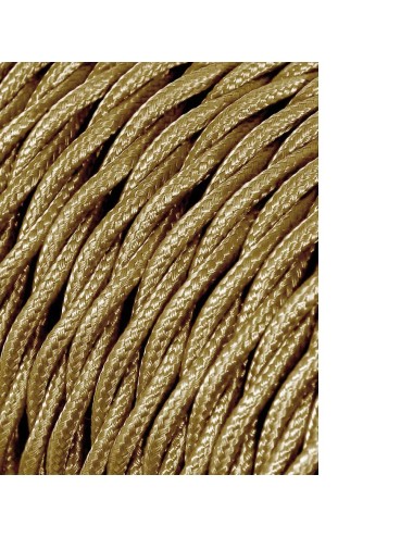 Carrete cable textil trenzado h03vv-f 2 x 0,75 mm oro, 25 m