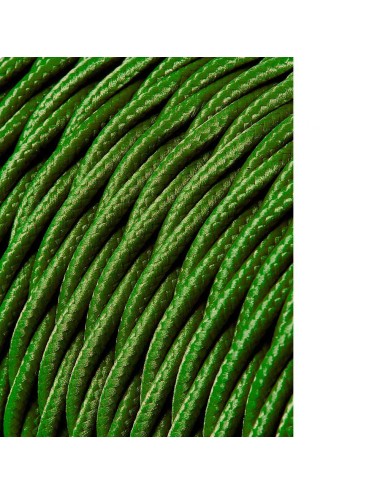 Carrete cable textil trenzado h03vv-f 2 x 0,75 mm verde, 25 m