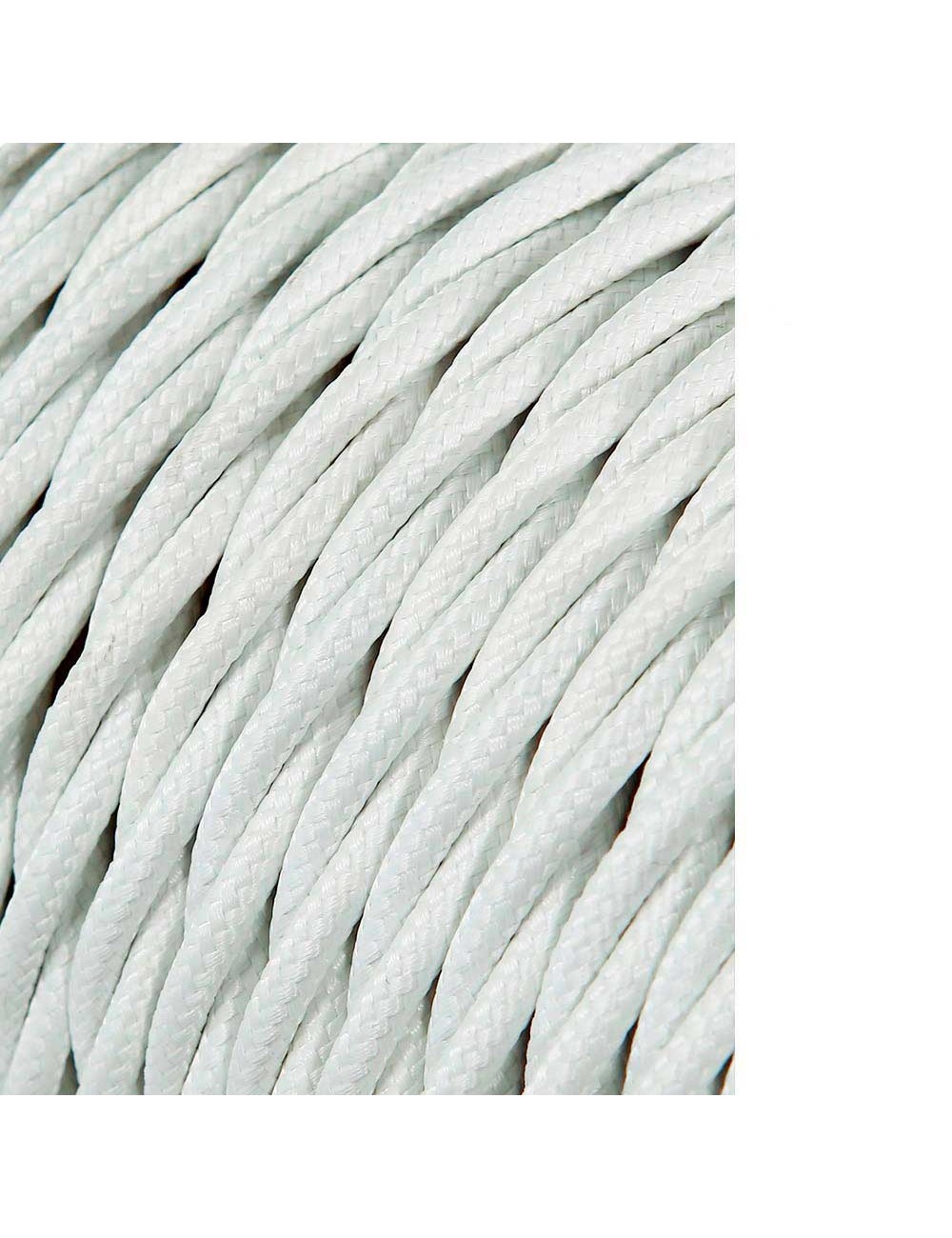 Carrete cable textil trenzado h03vv-f 2 x 0,75 mm gris plateado, 25 m