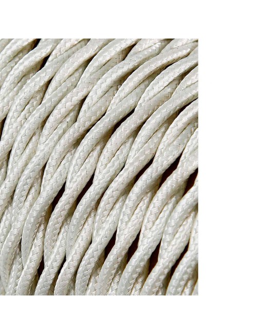 Carrete cable textil trenzado h03vv-f 2 x 0,75 mm algodón, 25 m