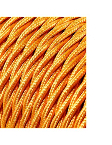 Carrete cable textil trenzado h03vv-f 2 x 0,75 mm oro oscuro, 25 m