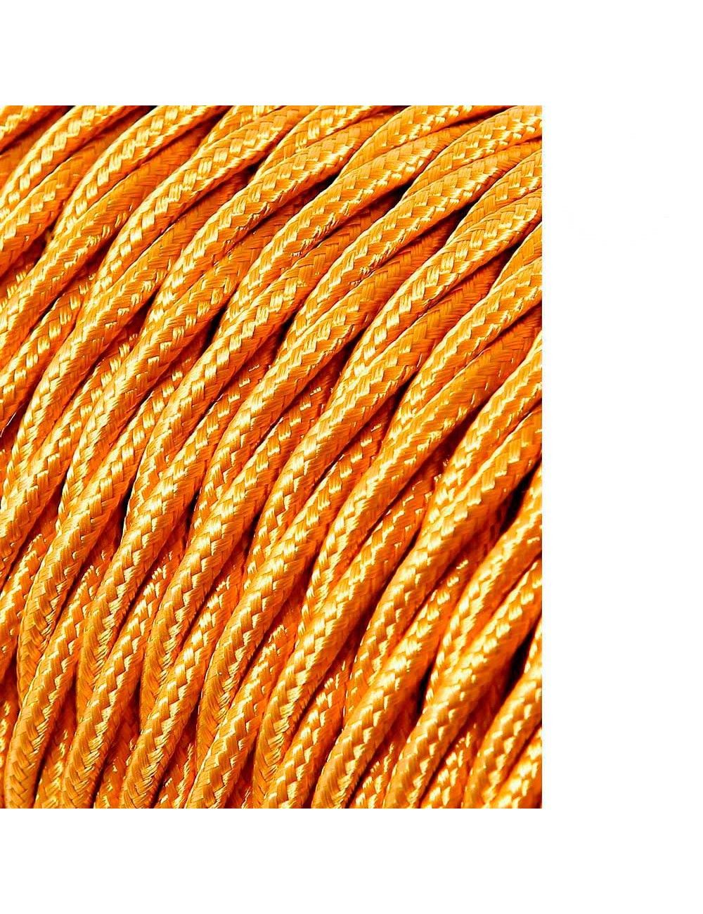 Carrete cable textil trenzado h03vv-f 2 x 0,75 mm oro oscuro, 25 m
