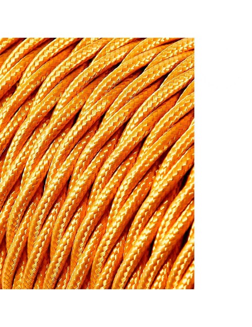 Carrete cable textil trenzado h03vv-f 2 x 0,75 mm oro oscuro, 25 m