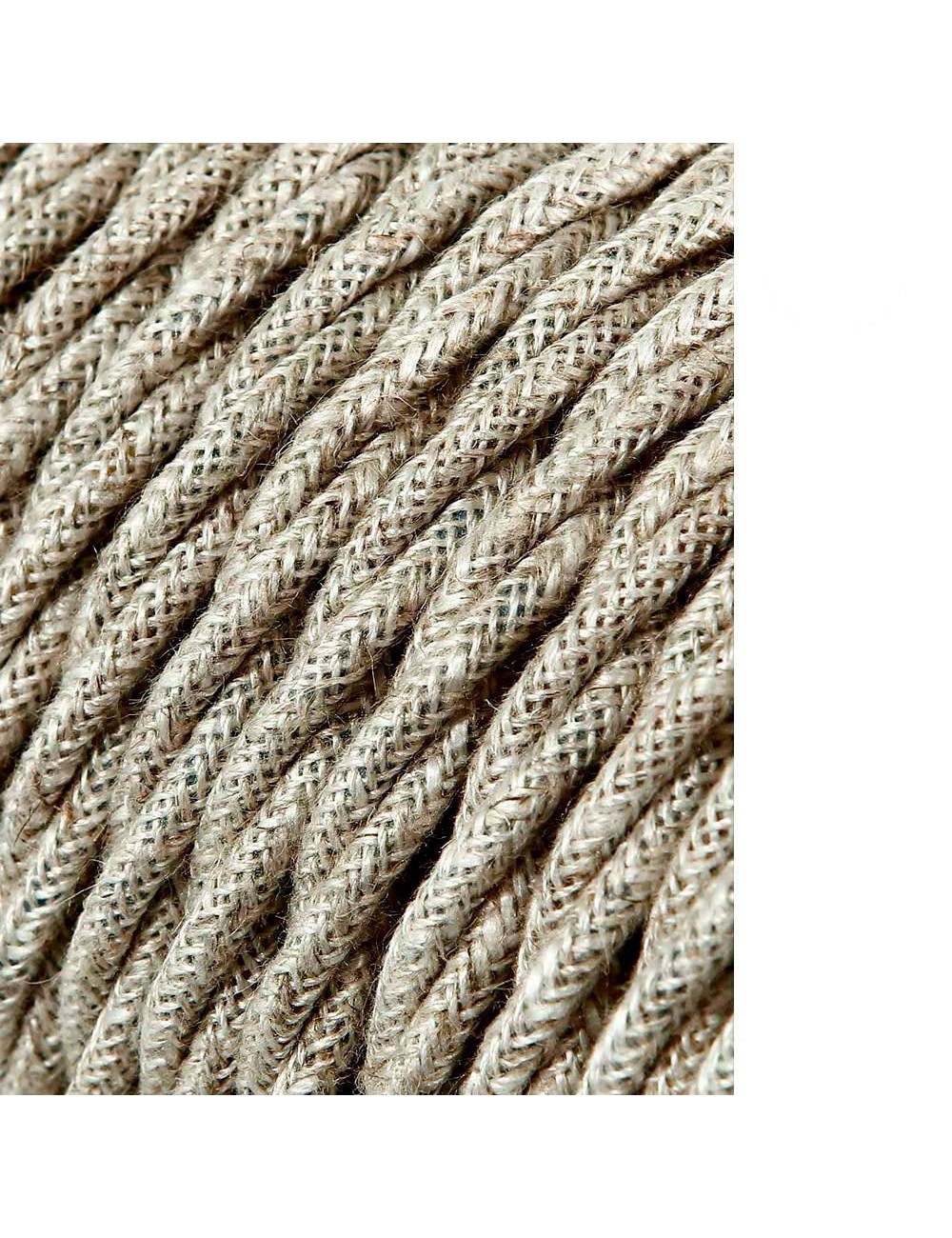 Carrete cable textil trenzado h03vv-f 2 x 0,75 mm lino, 25 m