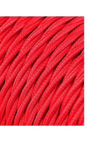 Carrete cable textil trenzado h03vv-f 2 x 0,75 mm rojo, 25 m
